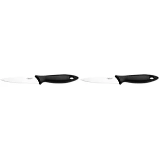 Fiskars Gemüsemesser, Essential, Gesamtlänge: 22 cm, Edelstahl/PP-Kunststoff, Schwarz, 1065568 (Packung mit 2)