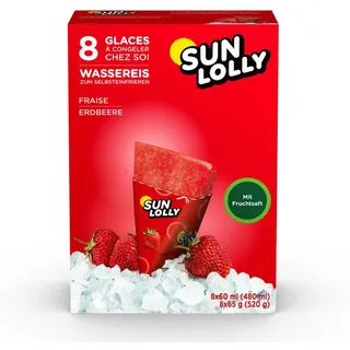 sun-lolly SUN LOLLY Wassereis Erdbeere 8x 60,0 ml