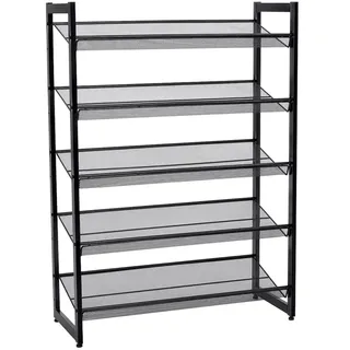 Songmics Schuhregal 74 x 104 x 30,7 cm schwarz