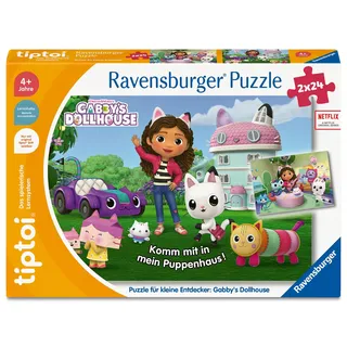 Ravensburger tiptoi® Puzzle für kleine Entdecker: Gabby’s Dollhouse - 2x24 Teile