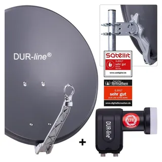 Dur-Line Select 60/65 Anthrazit - Sat-Komplettanlage mit Twin LNB