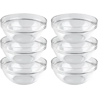 Luminarc Schüssel 17 cm 6-er Set, stapelbare Obstschalen, Glasschüsseln in zeitlosem Design
