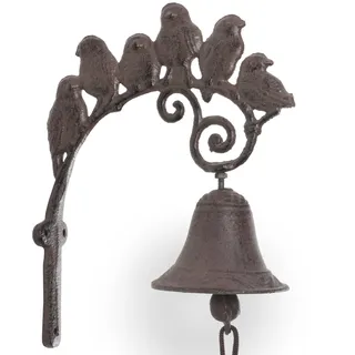 Moritz Türglocke Glocke Vogelfamilie Vögel Familie Wandglocke Gartendeko Gusseisen Rustikal Antik Design Stil Retro Klingel