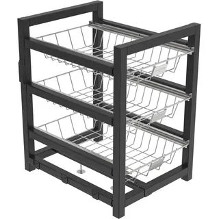 SANTOS Regal für Gasgrill – 36x49x42cm – Nachrüstbares Schubladenregal – Stauraum für Broil King Baron 590 – Pulverbeschichteter Stahl – Grillzubehör