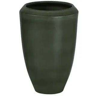 Dehner Keramik-Vase Sagres, konisch, ca. Ø17/H26 cm, Dunkelgrün