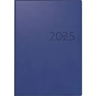 Buchkalender studioplan int. 16,8x24cm 1 Woche/2 Seiten Kunstleder Prestige blau 2025