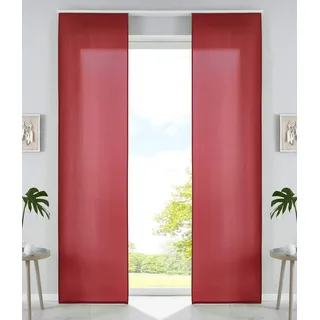 Gardinenbox Schiebegardine Klettband 60 x 245 cm Bordeaux 2 St.
