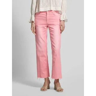 Straight Leg Jeans mit verkürztem Schnitt, Rosa, 44
