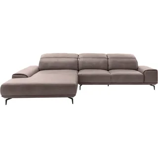 Musterring Eckcouch Leder 3-Sitzer Grau