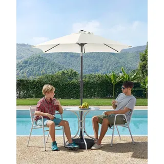 Songmics Sonnenschirm Ø 200 cm Beige
