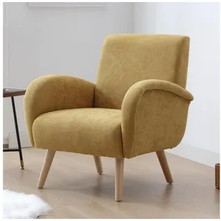 luxuskollektion Ohrensessel Chenille 0 x 0 x 0 cm Gelb mit Kissen