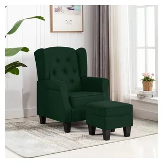 furnicato Sessel Moderner Loungesessel mit Fußhocker 68x78x94 cm Dunkelgrün (1-St) grün 78 cm x 94 cm x 78 cm