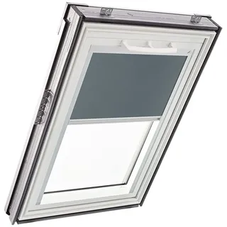 Original Roto Verdunkelungsrollo ZRV - Nahezu vollständige Verdunkelung - Führungsschiene Silber - Für Dachfenster der Baureihe Q - Größe 055/078 | 05/07 - Stofffarbe Dunkelgrau