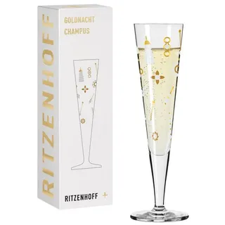Ritzenhoff Sektglas Goldnacht, Glas, Transparent H:24cm D:7cm Glas weiß