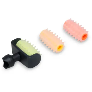 novafon Sensi-Roller-Set one Massage-Aufsatz 3-teilig Schwarz | Massage-Zubehör für Schallwellengerät, Sensomotorik Training, Ergotherapie Handtherapie, 3 Härtegrade, Made in Germany