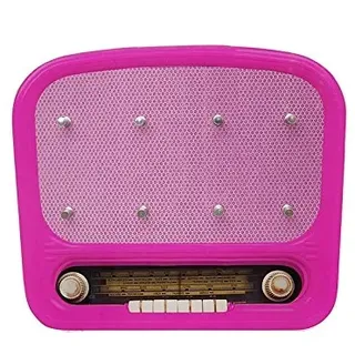 Silly (pink) Vintage Schlüsselbrett Radio aus Glas im Retro Design mit 8 Haken. Schlüssel, Schlüsselanhänger, Schlüsselkasten ...