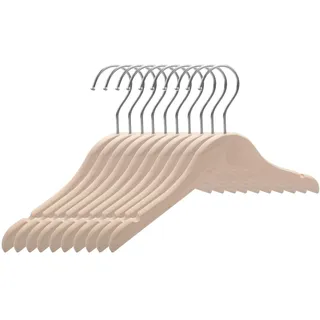 Wrtysully HöLzerne Kinder HöLzerne (10Er-Pack) Glatte und Langlebige Baby- / ElternbüGel - 12,5 Platzsparend, 360 ° -Haken und Ausschnitte - Perfekt für KleiderbüGel für Kleinkinder