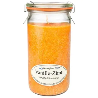 Duftkerze Stearin XL-Weckglas - Vanille-Zimt