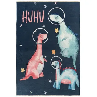 OBSESSION «, Kinderteppich Dino blau Baumwolle 170x115x0.6 cm, | NADUVI