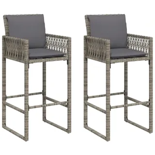 vidaXL Gartenstuhl 55,4 x 58 x 118 cm grau 2 St.