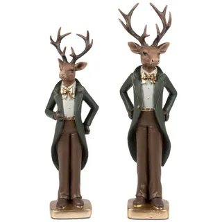 formano Dekofigur Tiere im Anzug Weihnachtsdeko, Auf Sockel, Braun, Hirsch, H: 33cm braun