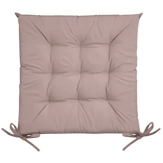 Eurofirany Stuhlkissen Wasserfeste Gartenkissen Gesteppte Punkte Einfarbig Gemustert 40x40 cm, Wasserdichte Sitzkissen Outdoor Kissen mit Schnürsenkeln rosa