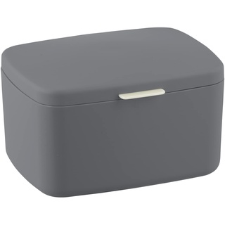 WENKO Badbox Barcelona, universell einsetzbare Box mit Deckel zur Aufbewahrung von Utensilien in Bad, Küche & Haushalt, aus bruchsicherem Spezialkunststoff, BPA-frei, 19,5 x 11 x 16 cm, Anthrazit