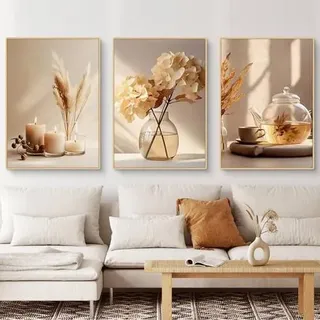Wandbilder 3teilig Boho Blume Poster 30x40cm Wohnzimmer G 30x40cm