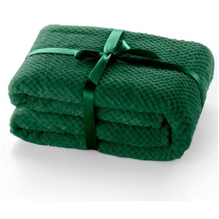 Wohndecke Decke Microfaser Wohndecke Tagesdecke Fleece, DecoKing, weich sanft kuschelig skandinavischer Stil grün