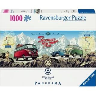 Ravensburger Erwachsenenpuzzle 1000 Teile - Volkswagen - Mit dem VW Bulli über den Brenner