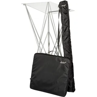 Spider Pult – Stehpult klappbar transparent mit Transporttaschen | Acryl Pultplatte 49 x 49 cm | 115 cm Stehhöhe | leichtes, faltbares Rednerpult – Schreibpult aus stabilem Aluminium und Acryl