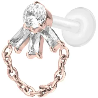 PTFE Labret mit Innengewinde + Titan-Aufsatz LOTUSBLÜTE + KETTE