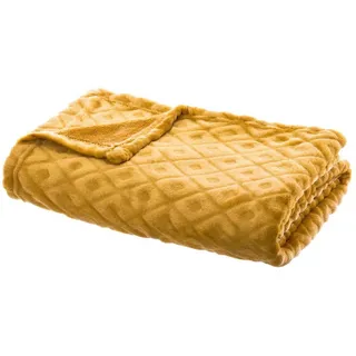 Atmosphera Decke Losange Plaid 125 x 150 cm Gelb