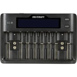 VOLTCRAFT CC-8 Rundzellen-Ladegerät LiIon, LiFePO, NiMH, NiCd A, Mignon (AA), Micro (AAA), Mini (AAAA), 9V Block, Baby (C), Sub-C