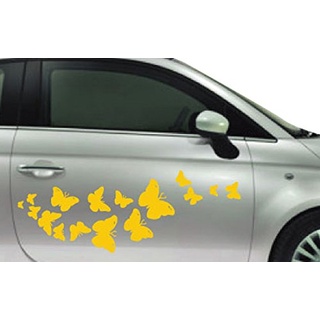Aufkleber Kreative ador00012 Flug-Schmetterlinge, PVC, gelb, 75 x 40 x 1 cm