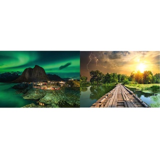 Ravensburger Puzzle 1000 Teile - Aurora Borealis Norwegen, Nordlichter über Hamnoy - Puzzle,Puzzle mit Norwegen-Motiv, & Mystisches Licht - 1000 Teile Puzzle, Natur-Aufnahme zum Puzzeln