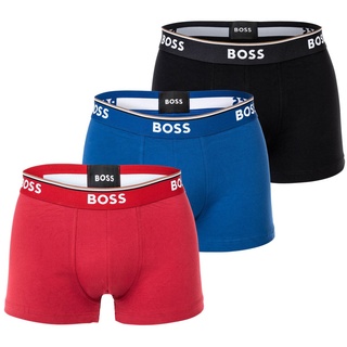 BOSS Herren Trunks, 3er Pack - 3P Power, Boxershorts, Cotton Stretch, Logo, uni Rot/Blau/Schwarz M