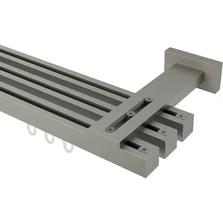 GARDINENSTANGE INNENLAUF Quadline (Multi) Sono 180 cm, 3-läufig, 20x20 mm Satin-Silber