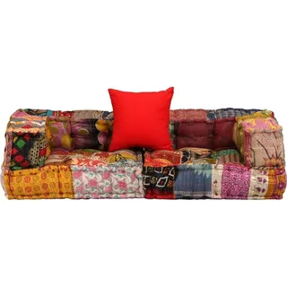 vidaXL 2-Sitzer Modularer Pouf Patchwork Stoff