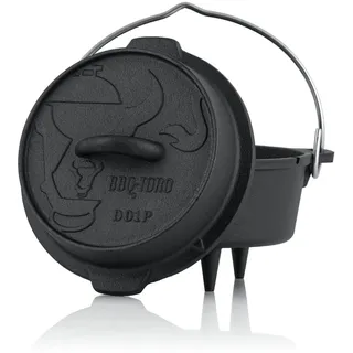 BBQ-Toro Mini Dutch Oven Premium Serie | 1,8 Liter (DO1P), Topf mit Füße | bereits eingebrannt - preseasoned | Verschiedene Größen | Gusseisen Kochtopf | Bräter, Gusstopf
