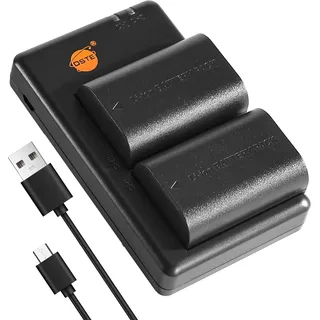 DSTE 2PCS LP-E6 LP-E6N (2600mAh/7.4V) Batterie Ladegerät Compatible für Canon EOS 6D, EOS 7D, EOS 60D, EOS 60Da, EOS 90D, XC10, XC15 Kamera