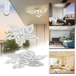 UISEBRT 180W LED-Deckenleuchte, dimmbar mit Fernbedienung, Blumenform Metall-Acryl-Blütenblätter für Esszimmer, Schlafzimmer und Wohnzimmer (9 F...