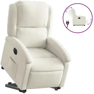 vidaXL Relaxsessel mit Aufstehhilfe Elektrisch 55,3 x 73,4 x 0 cm Creme Samt