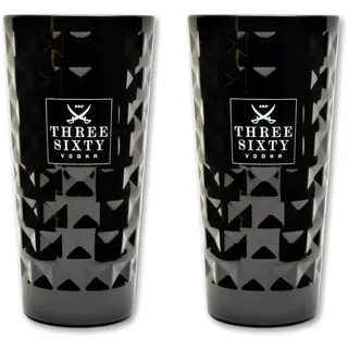 Three Sixty Vodka Black 2 Stück Longdrink Gläser 0,3l