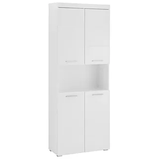 WELLTIME Avena Hochschrank 73 x 31 x 190 cm Weiß Kunststoff/Metall/MDF/Massivholz