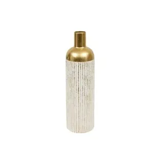 Vase gold Metall B/H: ca. 16x60,5 cm - Gold, Weiss
