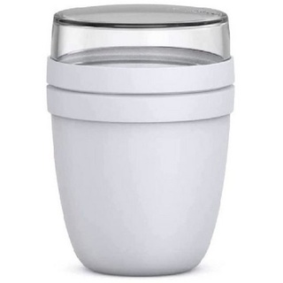 Mepal Lunchbox Lunchpot Ellipse,Praktischer Müslibecher, Joghurtbecher, To Go Becher, Polypropylen (PP), PCTG, mikrowellen- & spülmaschinengeeignet, 500 + 200 ml, ideal für Müsli grau