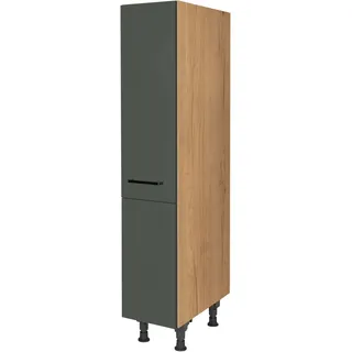 Nobilia Apothekerschrank NOBILIA ""Easytouch", mit 4 Einhängekörben, Breite 30 cm, Höhe 167,8 cm", grün (front: lacklaminat mineralgrün ultramatt, korpus: eiche sierra nachbildung), B:30cm H:167,8cm T:58,3cm, Schränke, vormontiert, Ein- und Auszugsdämpfung 