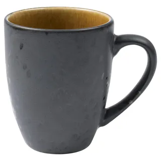 BITZ Kaffeetasse/Kaffeebecher, Tasse aus robustem Steinzeug, 30 cl, schwarz außen/bernsteinfarben innen