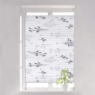 Woltu Plissee Faltrollo Klemmfix 75 x 130 cm grau